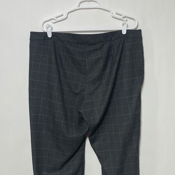 J. Jill Pants Women's 18 Petite Gray White Striped Knit Chino Straight Leg Pants - Picture 7 of 10